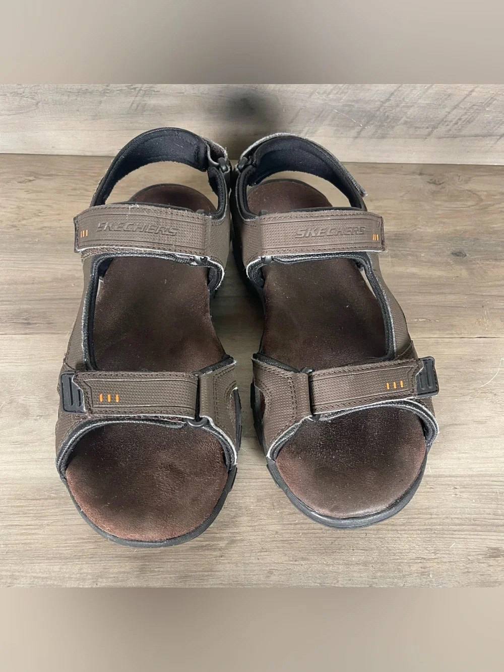 Skechers Garven Louden Sandals Mens 9 Brown Comfort Fishing Hiking Memory Foam